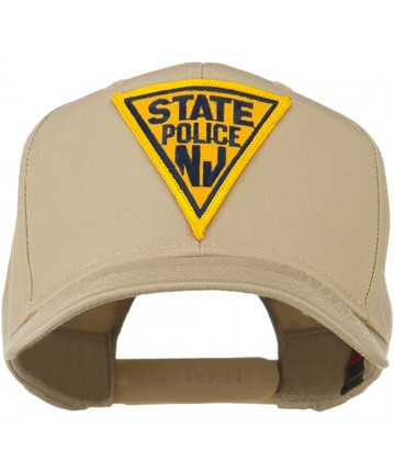 Baseball Caps New Jersey State Police Patched High Profile Cap - Khaki - CV11M6KIXR1 $30.67