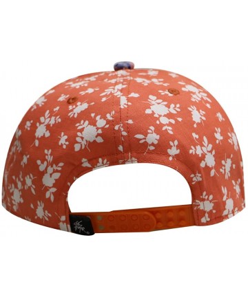 Baseball Caps Linen Flower Summer Snapback Hats - Orange - CX11YE8P8HV $17.64