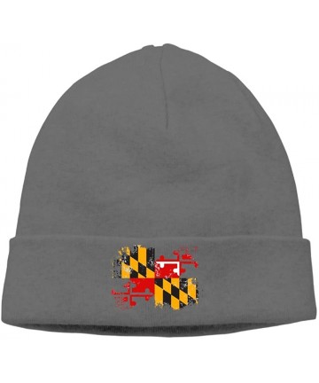 Skullies & Beanies Mens&Womens USA Maryland State Flag Outdoor Daily Beanie Hat Skull Cap Black - Deepheather - CM187R02TUD $...