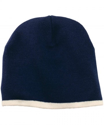 Skullies & Beanies Port & Company CP91 Beanie Cap - Navy / Natural - CL18L7Y7OAT $11.75