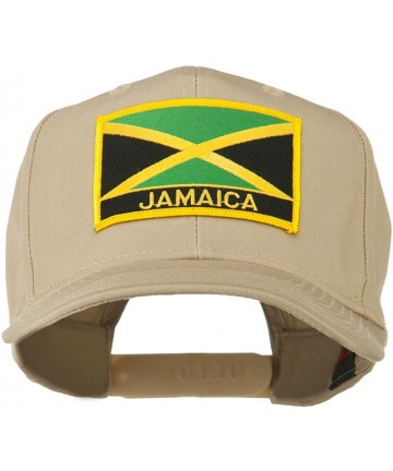 Baseball Caps Jamaica Flag Letter Patched High Profile Cap - Khaki - CI11ND5PMU9 $25.88