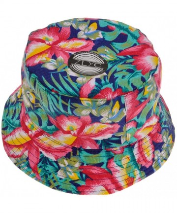 Bucket Hats Fashion Print Bucket Hat Summer Fisherman Cap for Women Men - Flower (Red) - CM1229OEOKX $18.03