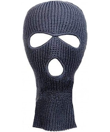 Balaclavas Knitted 3-Hole Full Face Cover Ski Mask - Dark Gray - C8192EE2N0O $19.78