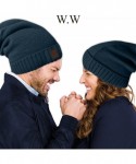 Skullies & Beanies Slouchy Beanie Winter Hats for Men and Women- Warm Fleece Lined Knit Skully - Navy Blue - CL180OWRM98 $14.28