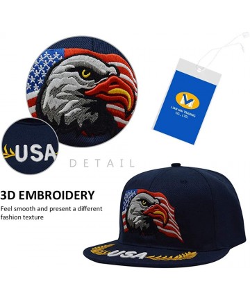 Baseball Caps 3D Embroidery Dad Hat Patriotic Eagle American Flag Adjustable Baseball Cap Classic Strapback Cap - CL18R8HT45Y...