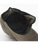 Skullies & Beanies Classic Velour Knit/Corduroy Fleece Warmer Flap Billed Newsboy Cap - Olive W/Warmer Flap - CG188AUMUIZ $17.39