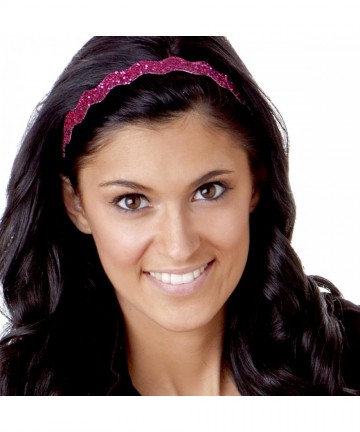 Headbands Women's Adjustable NO Slip Wave Bling Glitter Headband - Hot Pink Wave 1pk - CR11VC7E05X $12.34