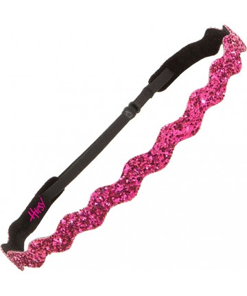 Headbands Women's Adjustable NO Slip Wave Bling Glitter Headband - Hot Pink Wave 1pk - CR11VC7E05X $12.34