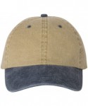 Baseball Caps Pigment Dyed Cotton Twill Cap - Khaki/Navy - CO1889EQ309 $18.01