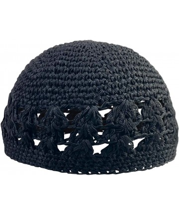 Skullies & Beanies Strechable One Size Stretchable Crochet Beanie Weave Kufi Skull Cap - Black - CV18U5543EN $13.63