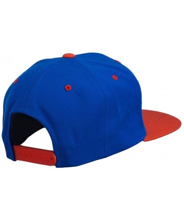 Baseball Caps Famous Embroidered Two Tone Snapback Cap - Royal Orange - CH11ONYYUMZ $40.39