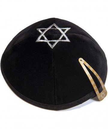 Skullies & Beanies Black Velvet Star Of David Embroided Kippah Yarmulke Jewish Kippa Israel Cap Judaica w/clip - CS18650S65K ...