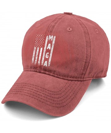 Baseball Caps America Custom Vintage Adjustable Baseball - Red - CC18LG20284 $17.13