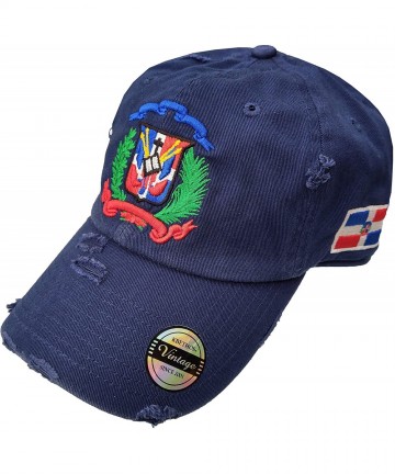 Baseball Caps Adjustable Vintage Cap Dominican Republic RD and Shield - Navy/Shield Full Color - C018H5MKCO6 $30.37