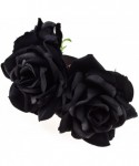 Headbands Day of The Dead Headband Costume Rose Flower Crown Mexican Headpiece BC40 - Big 3 Black Flower - CQ18E47QDYA $13.84