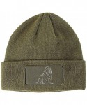 Skullies & Beanies Custom Patch Beanie Walrus Outline Embroidery Skull Cap Hats for Men & Women - Olive Green - C8186HKMSSN $...