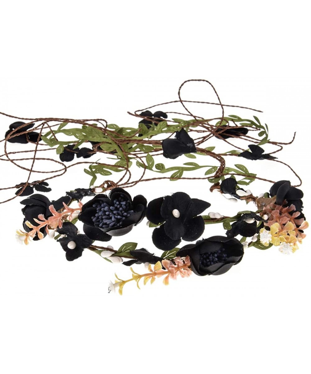 Headbands Newly arrived Rattan Flower Vine Crown Tiaras Necklace Belt Party Decoration - Black - C417YDUKG5U $13.13