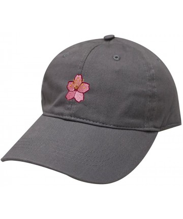 Baseball Caps Cherry Blossom Cotton Baseball Cap - Dark Grey - CA182S45Q6X $16.44
