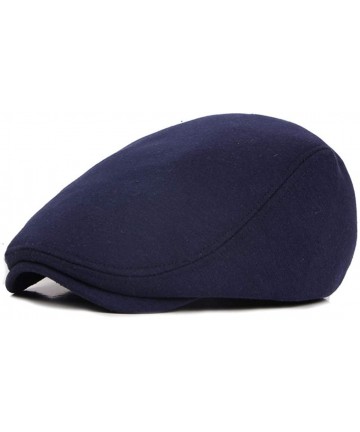 Newsboy Caps Cotton-Flat-Cap- Beret-Hat-Men- Newsboy-Hats Women - Cabbie Hunting Caps Gatsby Unisex Adjustable - Navy Blue - ...