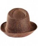 Sun Hats Womens Summer Wide Brim Straw Panama Roll up Hat Fedora Beach Sun Hat Foldable - Coffee - C818E39N3RE $11.58