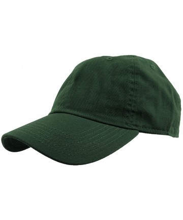 Baseball Caps Baseball Caps Dad Hats 100% Cotton Polo Style Plain Blank Adjustable Size - Dark Green - CM18EZD4960 $13.07