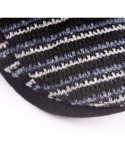 Newsboy Caps Men Women Striped Knit Flat Cap Warm Winter Cotton Newsboy Hat FFH403s01 - Ffh403 Black & Blue - CU18M9IS5LR $15.05