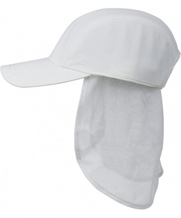 Sun Hats Taslon UV 5 Panel Cap with Tuck Away Flap - White - CW11LV4H42X $18.62