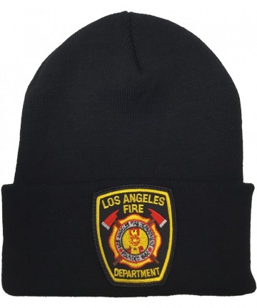 Skullies & Beanies Los Angeles Fire Department Beanie Black - C8188OKYY66 $23.60