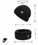 Skullies & Beanies 2-Pieces Winter Hats and Scarf Set Velvet Lined Beanies Knitted Hats Perfect for Men Women Dad Winter Outd...