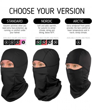 Balaclavas Balaclava Face Mask Ultimate Protection Neck Gaiter Bandana (Standard/Nordic/Arctic) - Nordic- Black+black - C411T...