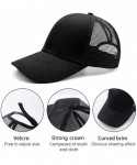 Baseball Caps High Ponytail Baseball Hat Cap for Women- Messy Bun Trucker Hat Ponycap Dad Hat Golf Sun Hat - Black&gray(mesh)...
