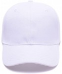 Baseball Caps Classic Cotton Adjustable Baseball Plain Cap-Custom Hip Hop Dad Trucker Snapback Hat - Baseball White - CW17Y0R...