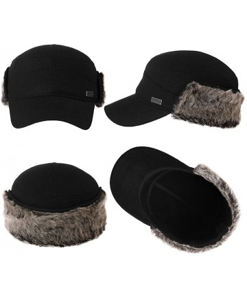 Baseball Caps Wool/Cotton/Washed Baseball Cap Earflap Elmer Fudd Hat All Season Fashion Unisex 56-61CM - 89506_black - CG186R...