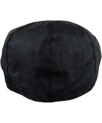 Newsboy Caps Men's Linen Gatsby Newsboy Golf Flat Ivy Hat - Black - C0125KTPWA9 $16.43