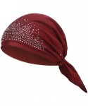 Skullies & Beanies Crystal Stretchy Bandana Headscarf Alopecia - Red - C018G8EUH0T $12.79