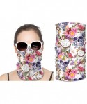 Balaclavas Women's Bandana Tube Neck Gaiter Headwear Face Scarf for Dust Wind Sun Protection - Skull Rose - Pink - C7198H6ST6...
