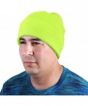 Skullies & Beanies Men Women Knitted Beanie Hat Ski Cap Plain Solid Color Warm Great for Winter - 2pcs Black & Neon Yellow - ...
