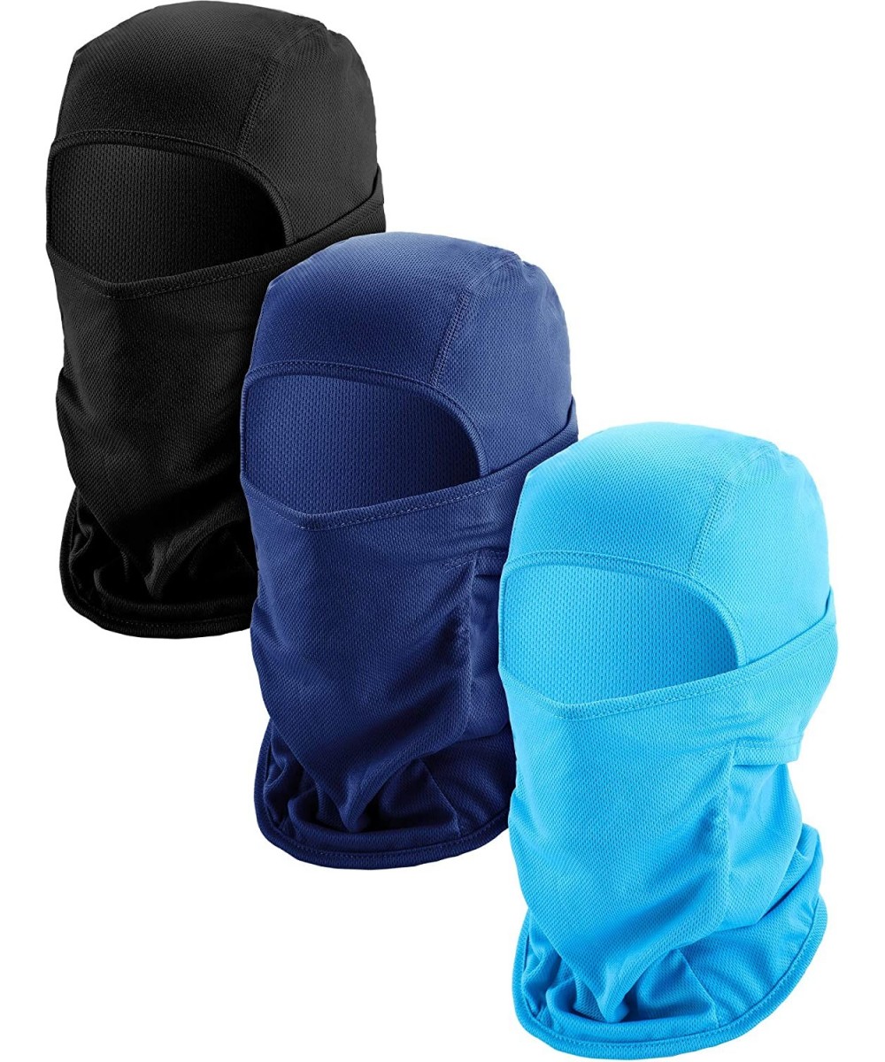 Balaclavas 3 Pieces Summer Balaclava Sun Protection Face Mask Breathable Long Neck Cover for Men Usage - C1199QMUK2X $19.51