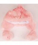 Bomber Hats Knitted Trapper Russian Aviator Trooper - Pink - CM18KQZTNCM $14.40