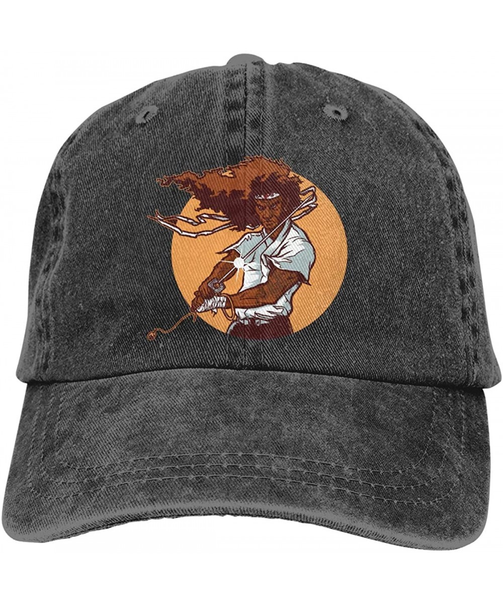 Baseball Caps Afro Samurai Plain Cotton Adjustable Washed Twill Low Profile Baseball Cap Hat Black - Black - CH18TK4H636 $19.08