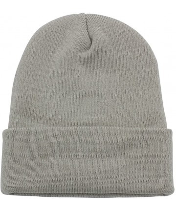 Skullies & Beanies Warm Winter Hat Knit Beanie Skull Cap Cuff Beanie Hat Winter Hats for Men - Light Grey - CP12O36F71C $11.87