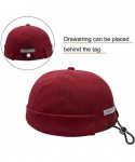 Skullies & Beanies Docker Cap Hats Sailor Cap Men Hats Worker Beanie Hat Retro Brimless Hat - Ct15-red - C5196X4RMA2 $19.34