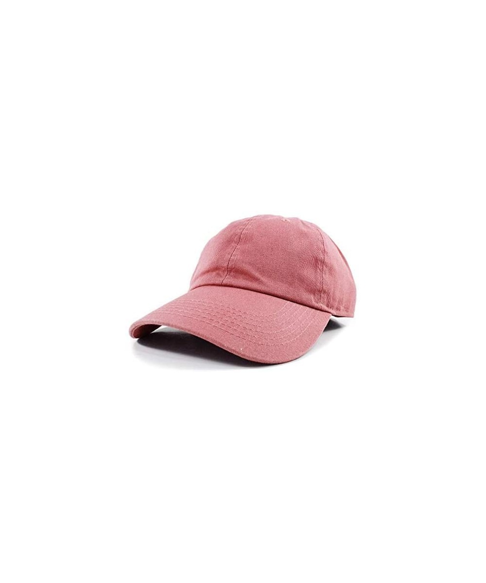 Baseball Caps Polo Style Baseball Cap Ball Dad Hat Adjustable Plain Solid Washed Mens Womens Cotton - Coral - CQ18WEC4QNC $12.81