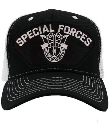 Baseball Caps US Special Forces Hat/Ballcap Adjustable One Size Fits Most - Mesh-back Black & White - CS18IRA5300 $33.69