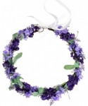 Headbands Lavender Flower Crown Floral Wreath Headband Photo Props - Mix/Purple - CJ18DYK8CHX $13.44