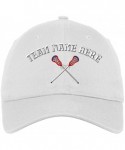 Baseball Caps Custom Low Profile Soft Hat Lacrosse Sports D Embroidery Team Name Cotton - White - CT18QYNHAMQ $29.81