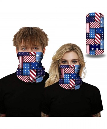 Balaclavas Stripes USA Flag Print Balaclava and Cool Skull Stars for Men Women Dust Wind Mask Neck Gaiter - National Flag - C...