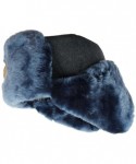 Skullies & Beanies Russian Police Sheepskin Winter Hat- Soldier Insignia - Gray/Blue - C011881B09P $66.47