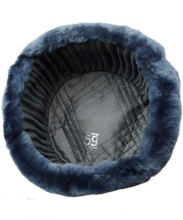 Skullies & Beanies Russian Police Sheepskin Winter Hat- Soldier Insignia - Gray/Blue - C011881B09P $66.47