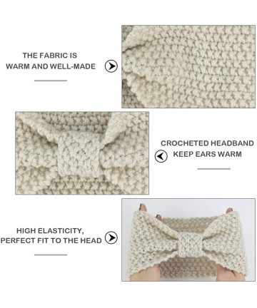 Headbands Womens Winter Knitted Headband - Soft Crochet Bow Twist Hair Band Turban Headwrap Hat Cap Ear Warmer - CF18ASD3KW7 ...